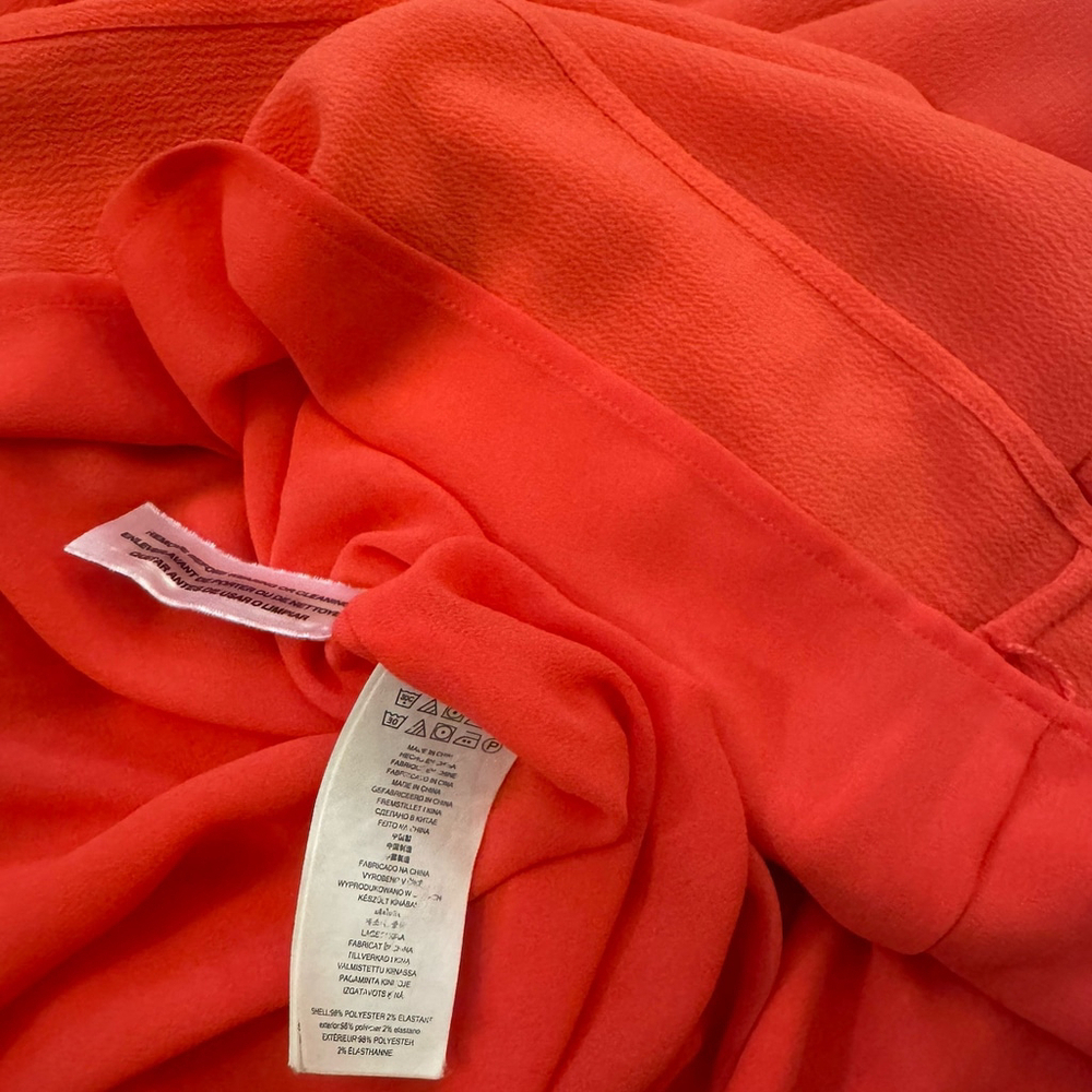 Michael Kors Women's Size:S Mini Dress Short Sleeve Gold Chain Detail Orange Red - Picture 12 of 12